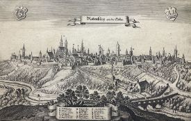 Matthäus Merian the Elder (Swiss 1593-1650): 'Rothenburg an der Tauber', city view of Rothenburg