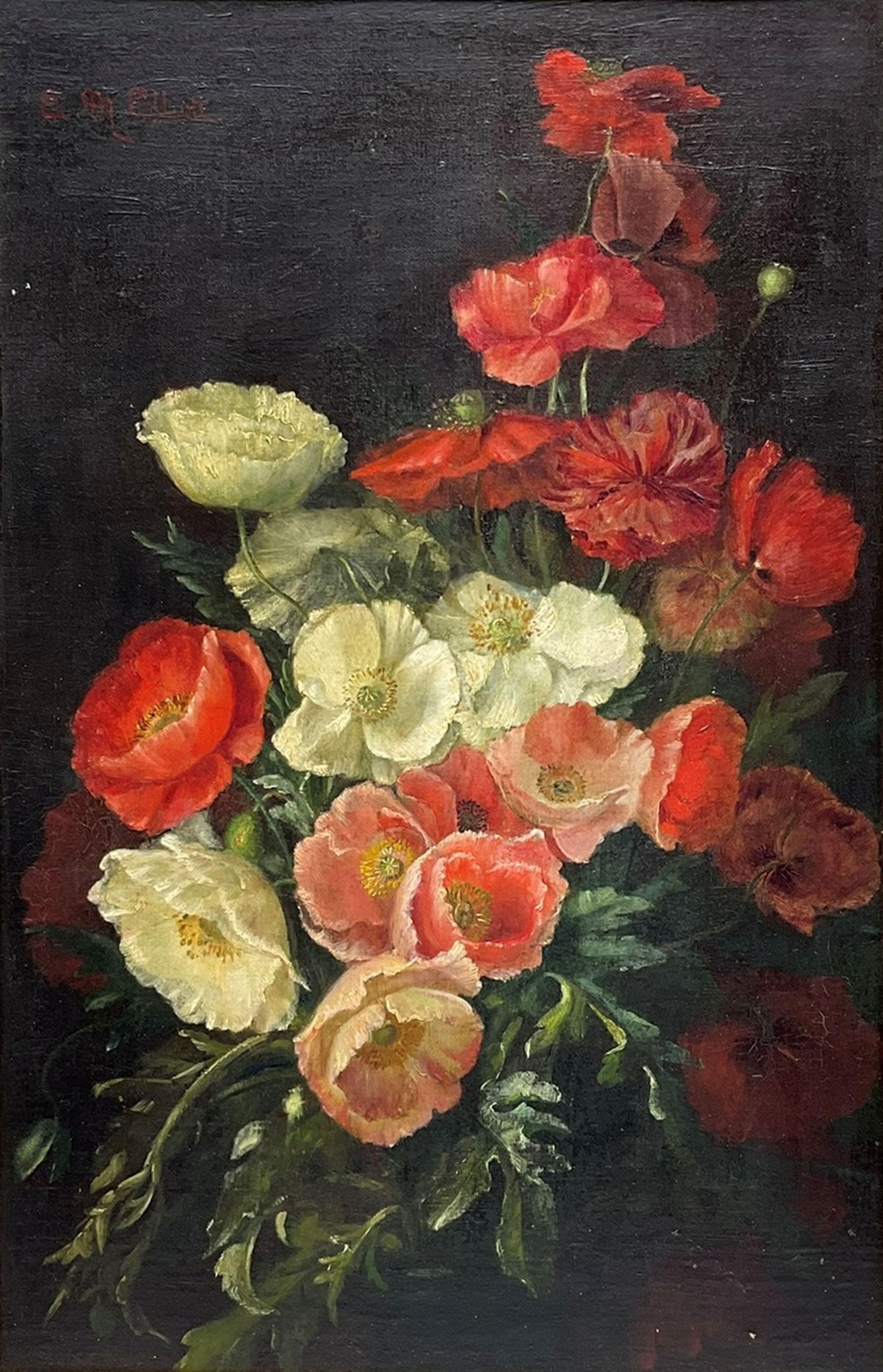 Edward M Elliott (British fl.1920-1934): Still Life of Flowers