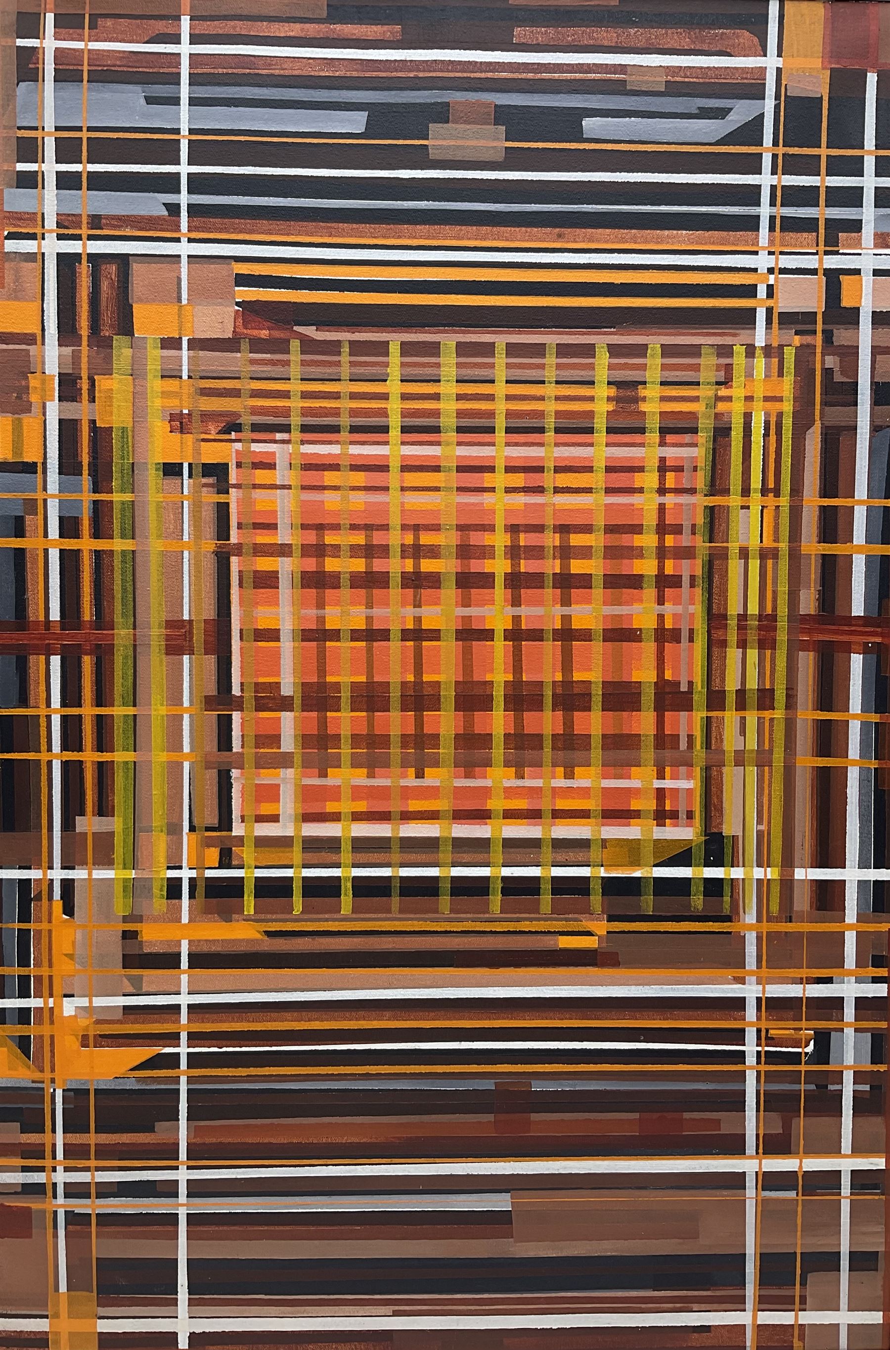 Modern British School (20th century): Abstract Stripe Composition in Degrees of Orange