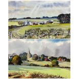 E R Roberts (British mid 20th century): 'Lodge Farm Peatling Parva Leicestershire' and 'Peatling Mag