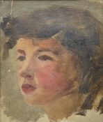 English School (mid 20th century): Portrait of a Young Woman with French Bob