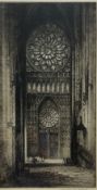 Andrew Fairbairn Affleck (Scottish 1874-1935): 'Rose Window - Rheims'