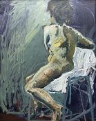 Sharman Green (British Contemporary): Seated Female Nude Study