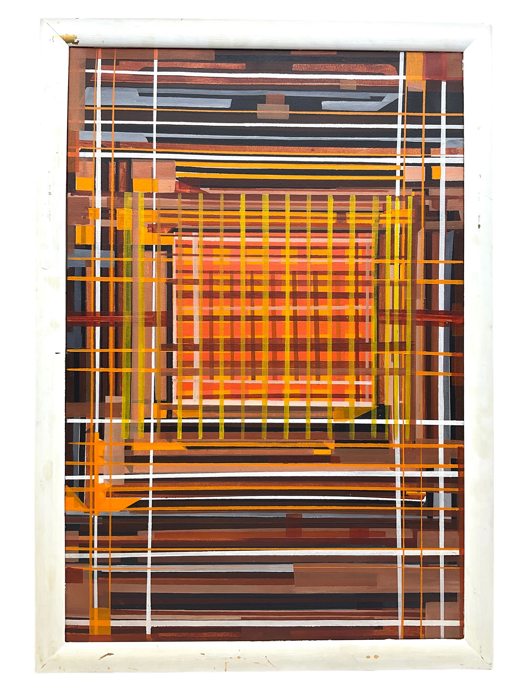 Modern British School (20th century): Abstract Stripe Composition in Degrees of Orange - Image 2 of 3