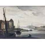 Philip Hugh Padwick (Slade School 1876-1958): Industrial Dock Scene