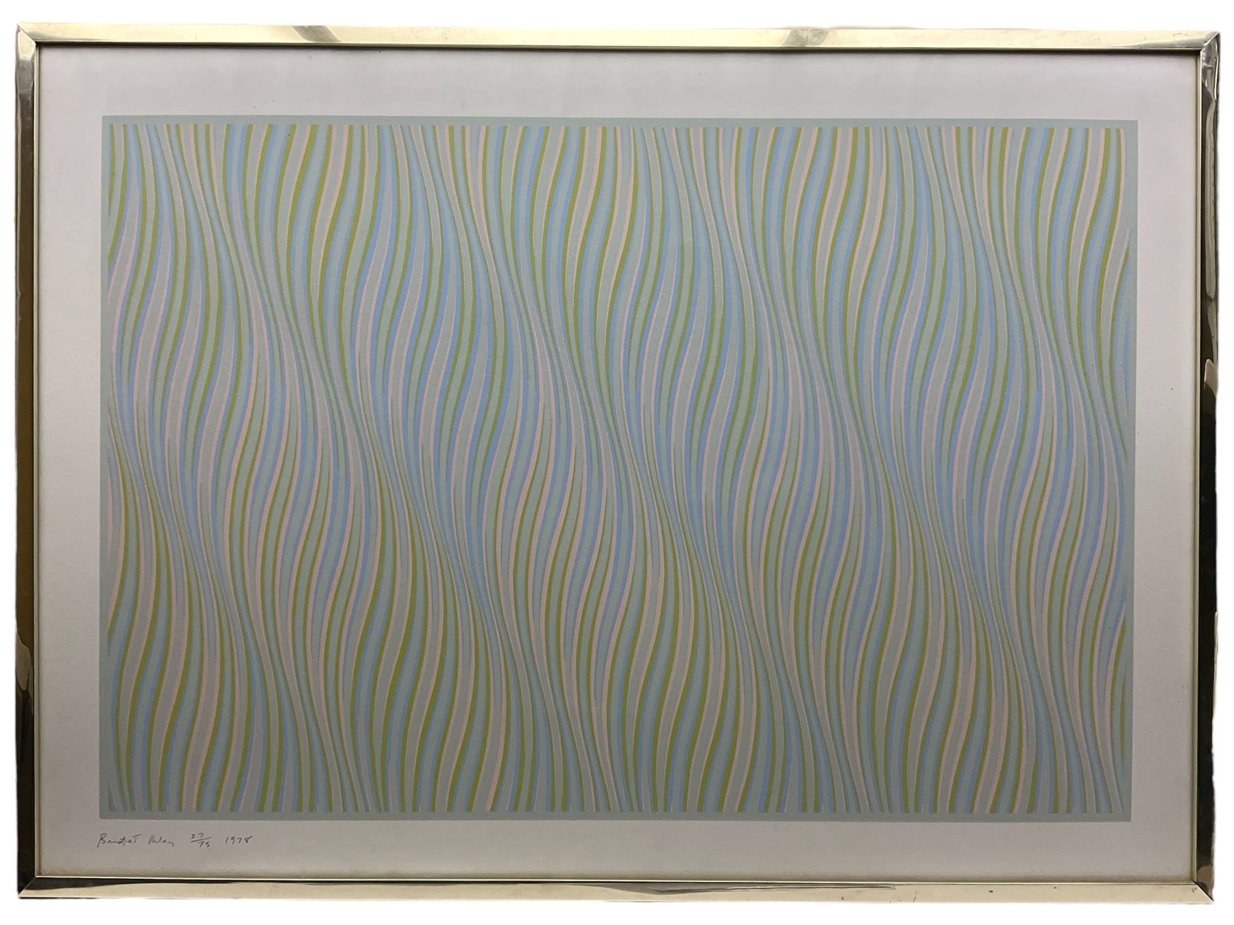 Bridget Riley (British 1931-): Untitled [Blue] (Schubert 25) - Image 2 of 3