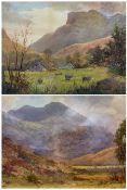 James Barnes (Lake District fl. 1870-1901): 'Helvellyn from Thirlmere' and 'Iron Crag Stonethwaite'