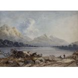 Anthony Vandyke Copley Fielding (British 1787-1855): A Lake Landscape