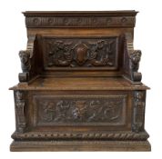 18th century style oak settle