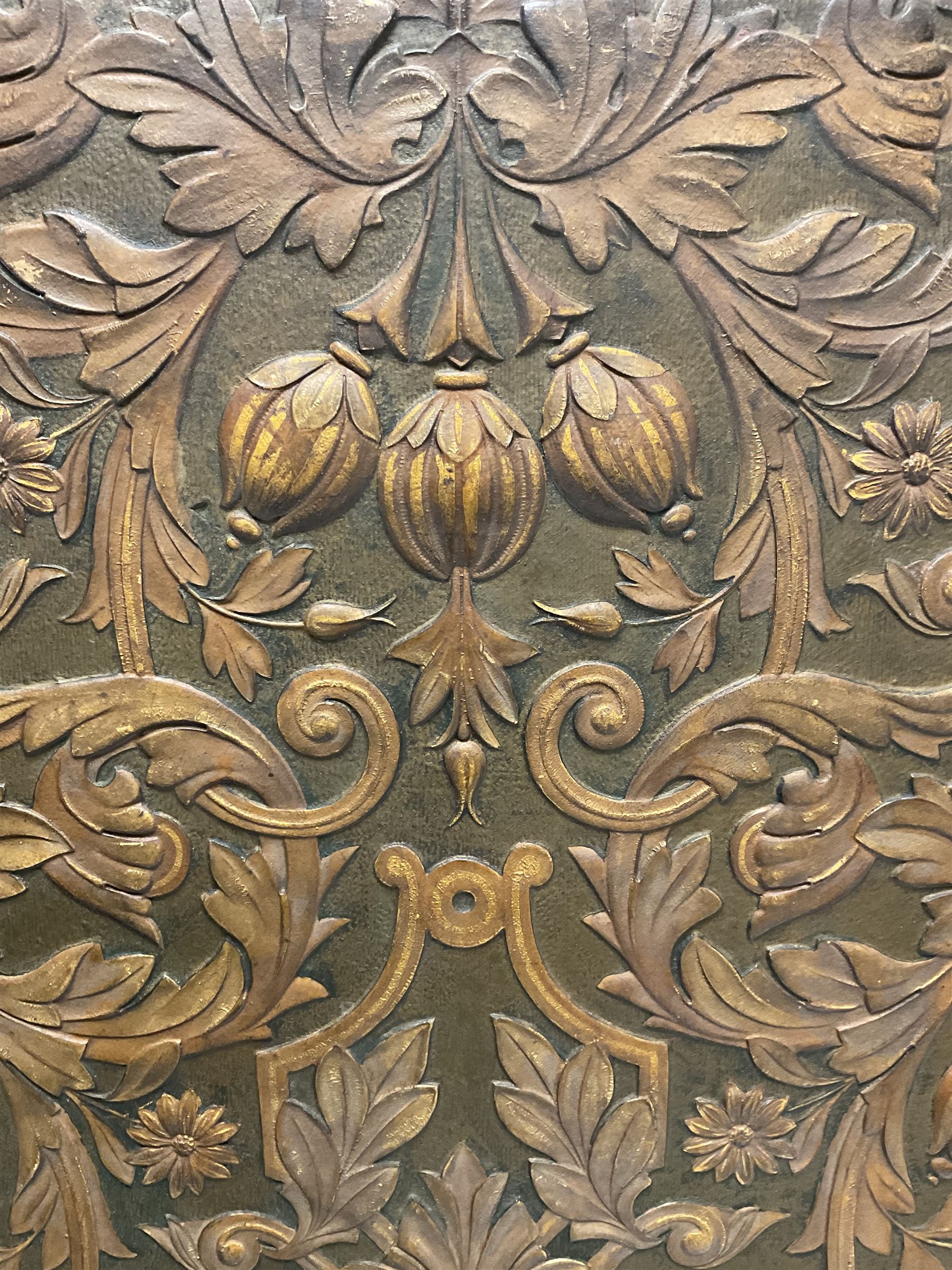 19th century walnut four panel folding screen - Image 8 of 8