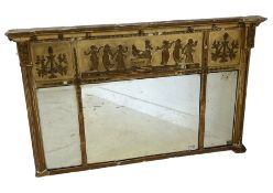 19th century giltwood and gesso over mantel mirror