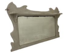 Rectangular wall mirror in painted frame