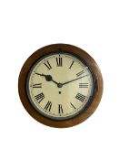 10" dial Fusee wall clock in a stained beech case with lower pendulum regulation door and case side