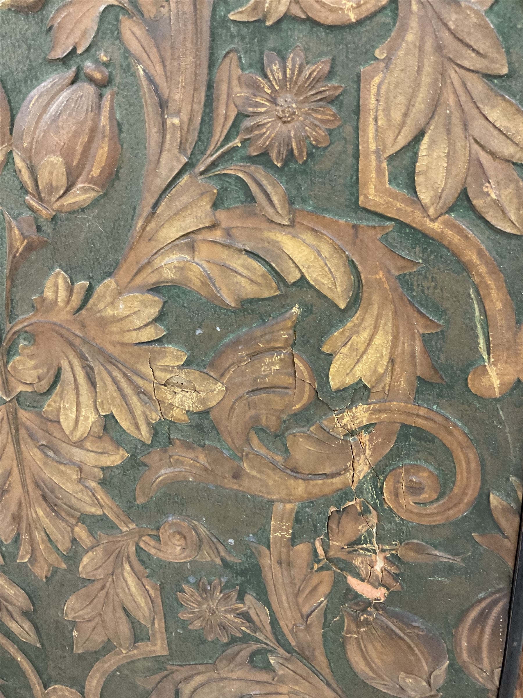 19th century walnut four panel folding screen - Image 5 of 8