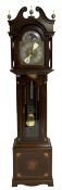 A mahogany effect longcase clock made to celebrate the millennium in the year 2000