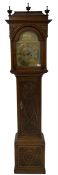 A late 18th century oak cased longcase clock c1790