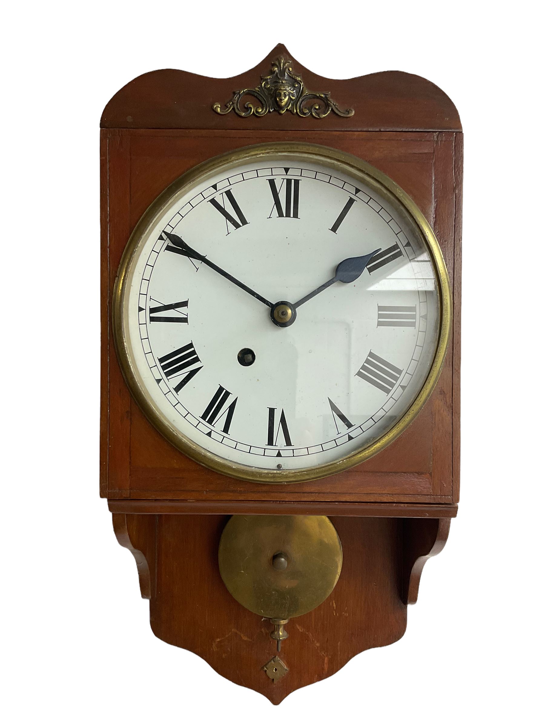 An early 20th century wall clock in a mahogany case - Image 4 of 4