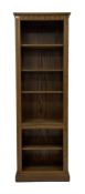Ercol - open elm bookcase with four adjustable and one fixed shelves