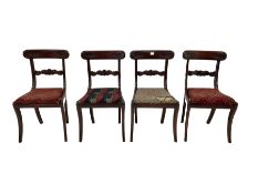 Set four Regency mahogany dining chairs