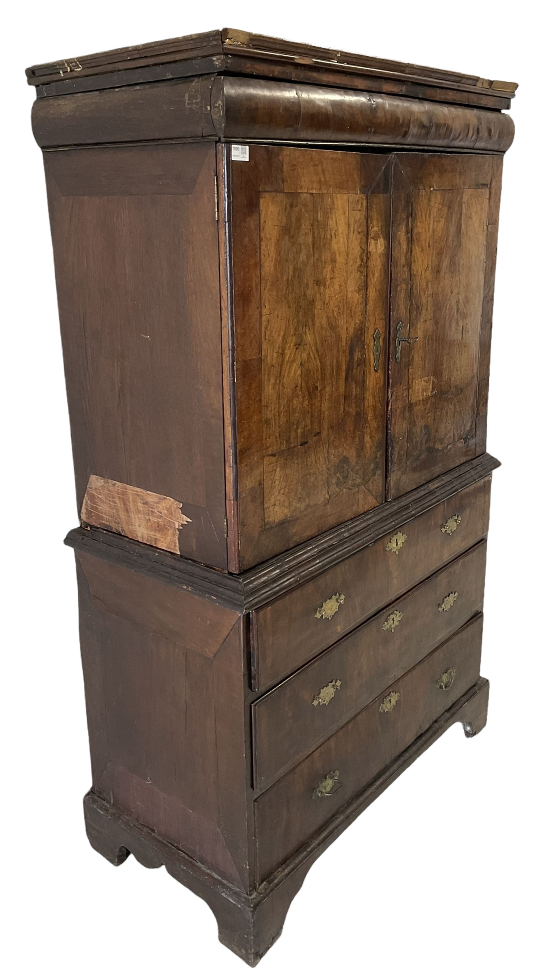 William and Mary walnut escritoire with single cushion front drawer - Image 3 of 12