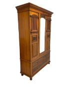 Edwardian walnut wardrobe