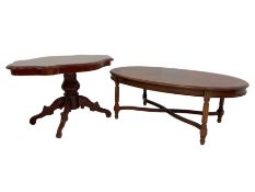 Oval cherry wood coffee table (122cm x 72cm