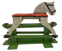 Childs painted wood rocking horse L84cm