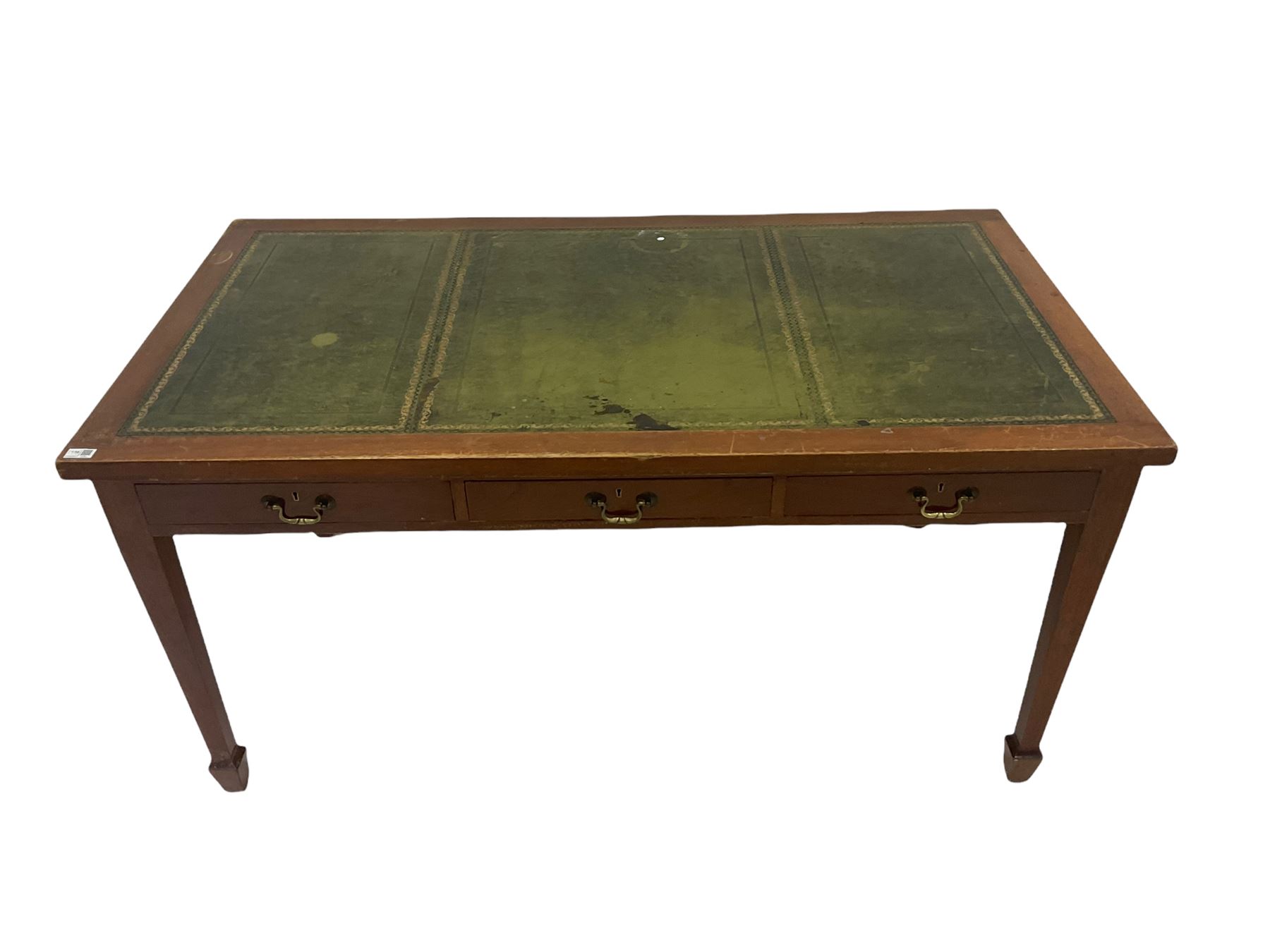 20th century mahogany writing library table - Image 2 of 4