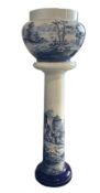 Delft blue and white jardiniere and stand H102cm