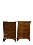 Two mahogany serpentine chests of drawers