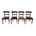 Set four Regency mahogany dining chairs