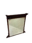 Victorian mahogany over-mantel mirror