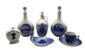 Royal Copenhagen porcelain to include a decanter and stopper