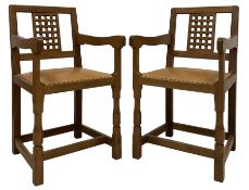 Knightman - pair of oak carver chairs