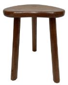 Lizardman - oak three legged stool with kidney shaped seat