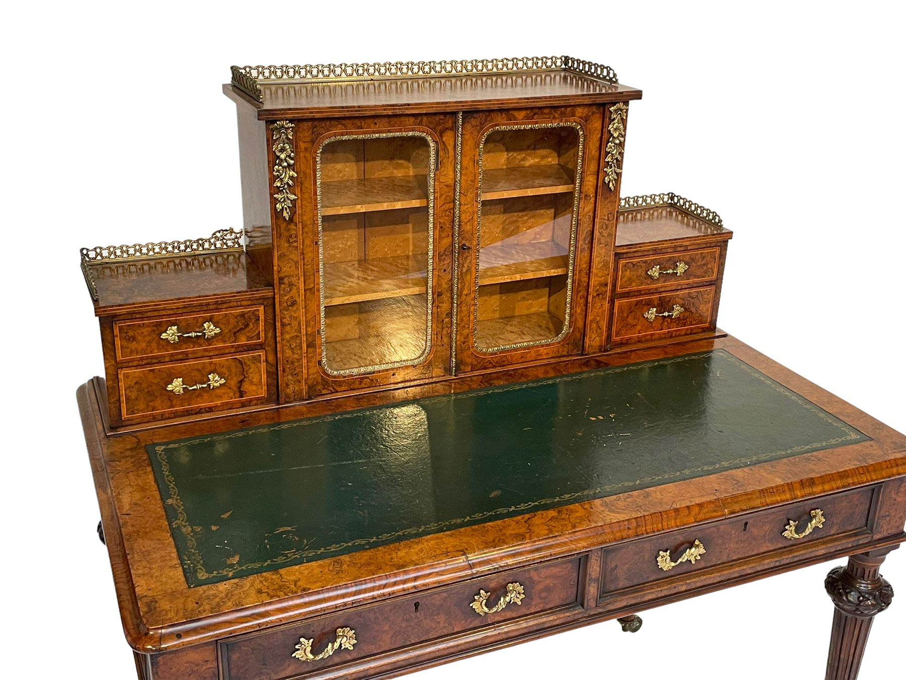 19th century figured walnut lady's writing desk or Bonheur du Jour - Image 4 of 14
