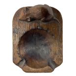 Mouseman - oak ashtray