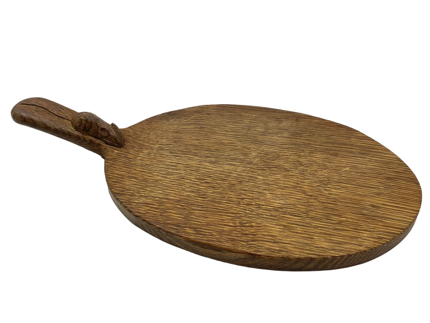 Mouseman - adzed oak cheeseboard - Image 5 of 6