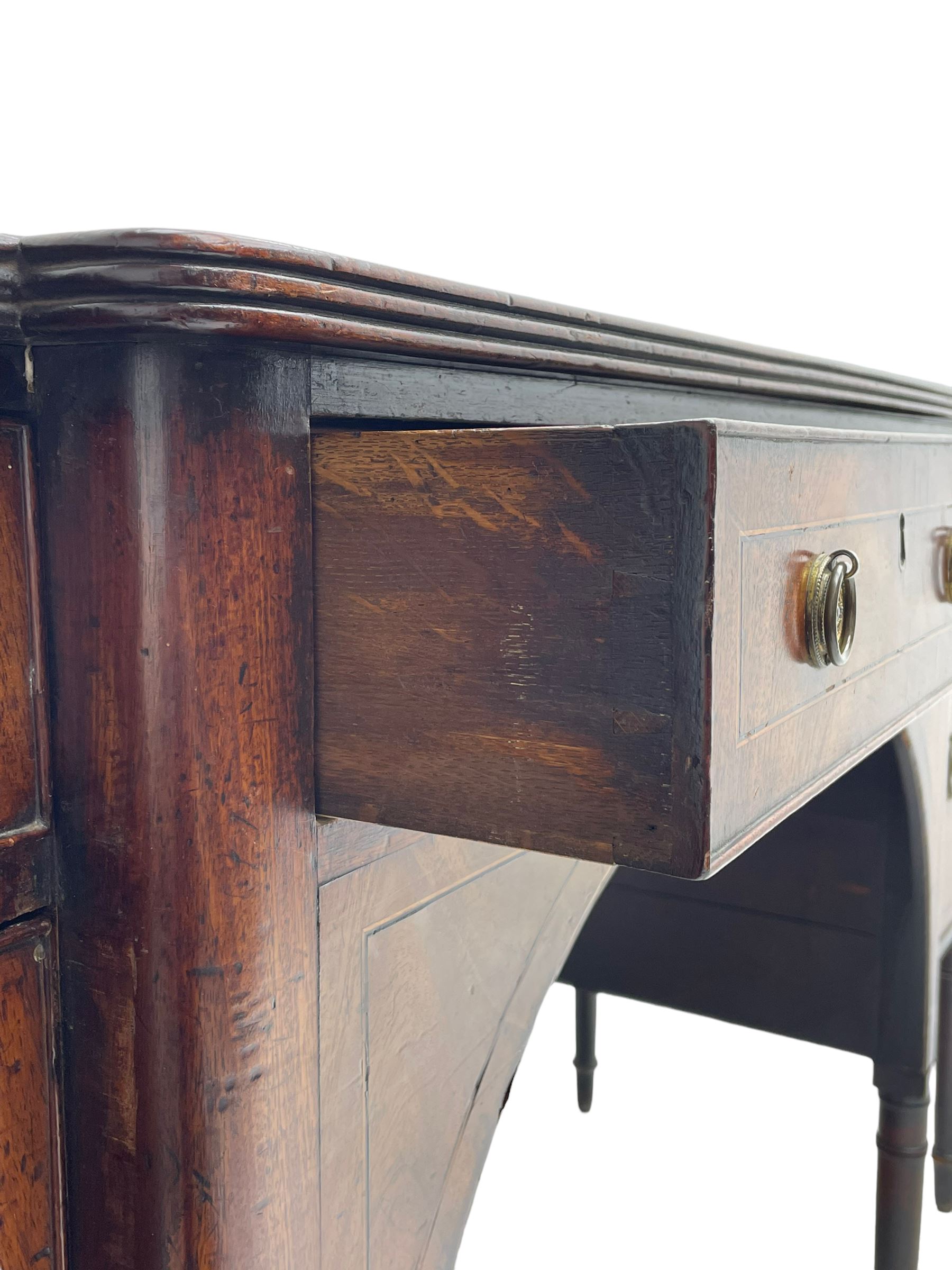 George III figured mahogany breakfront sideboard - Image 8 of 14