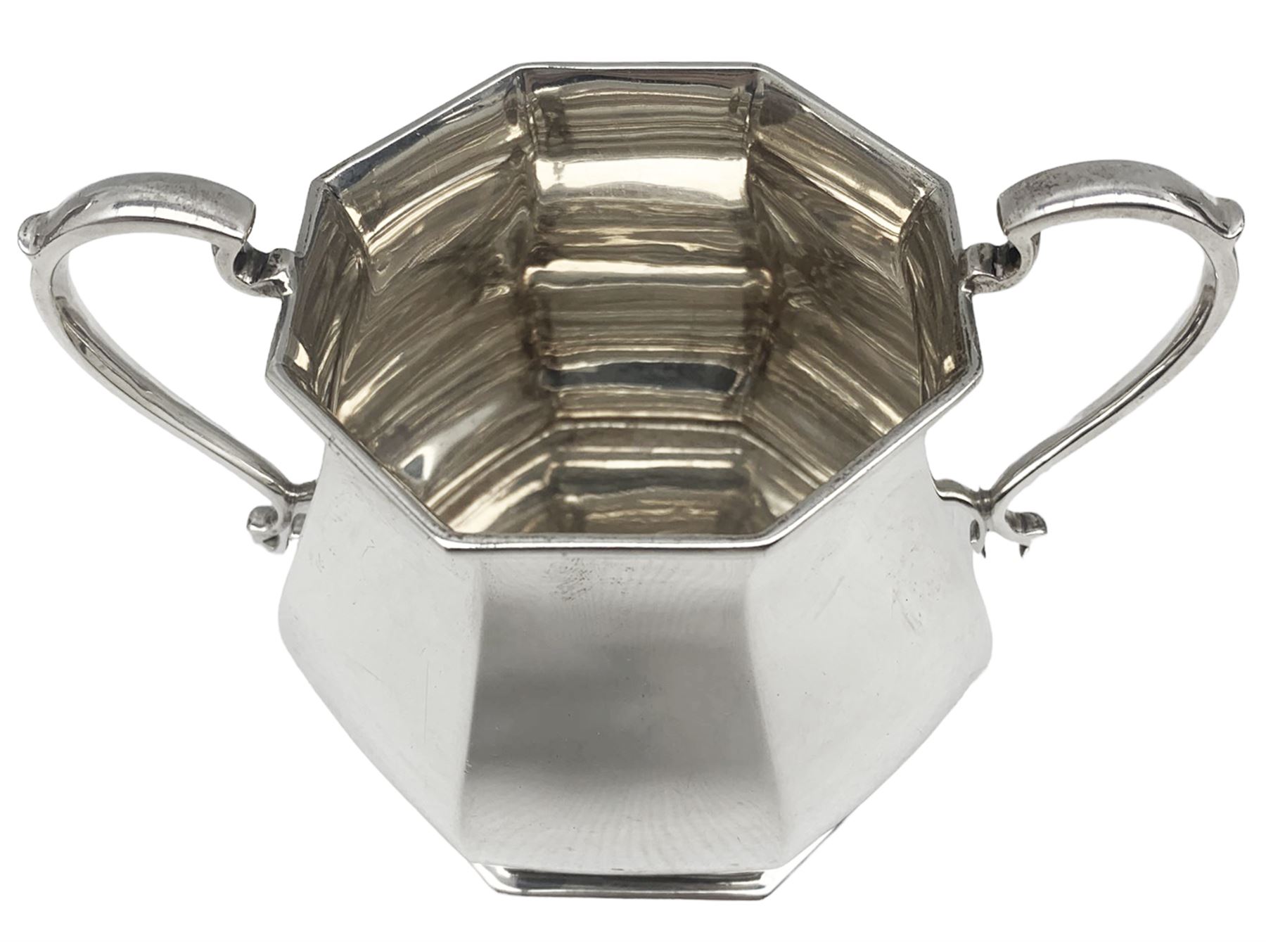 George VI six piece silver tea service comprising teapot - Image 4 of 12