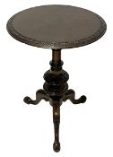 Victorian figured walnut tripod table