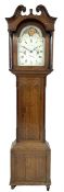 Oak cased 30hr chain driven longcase clock by Edmund Sagar of Skipton c 1795