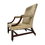 George III mahogany Gainsborough armchair