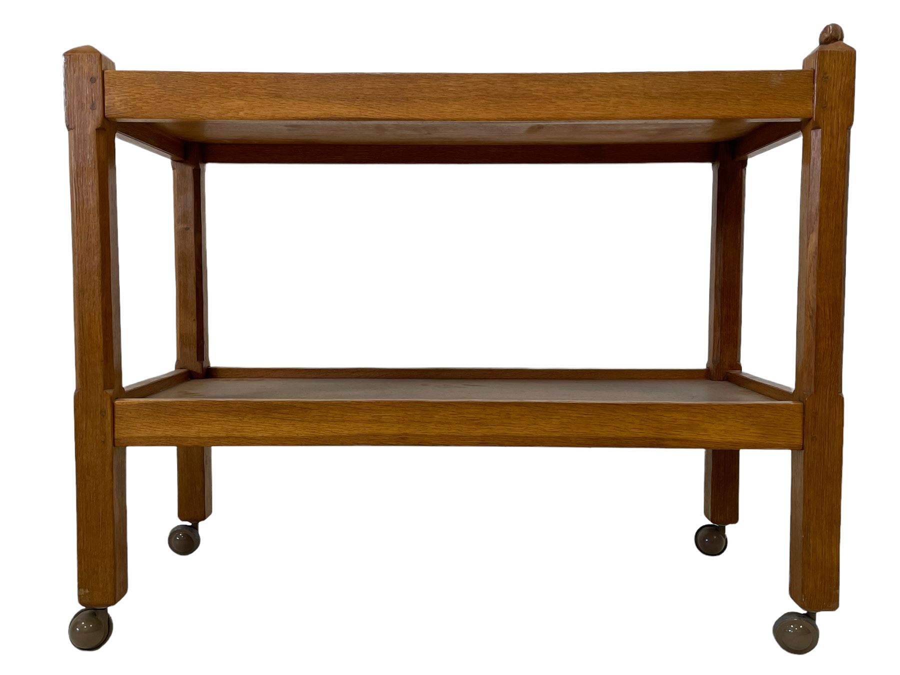 Rabbitman - adzed oak two tier trolley - Image 8 of 8