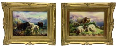 Pair of rectangular porcelain panels by John Bailey