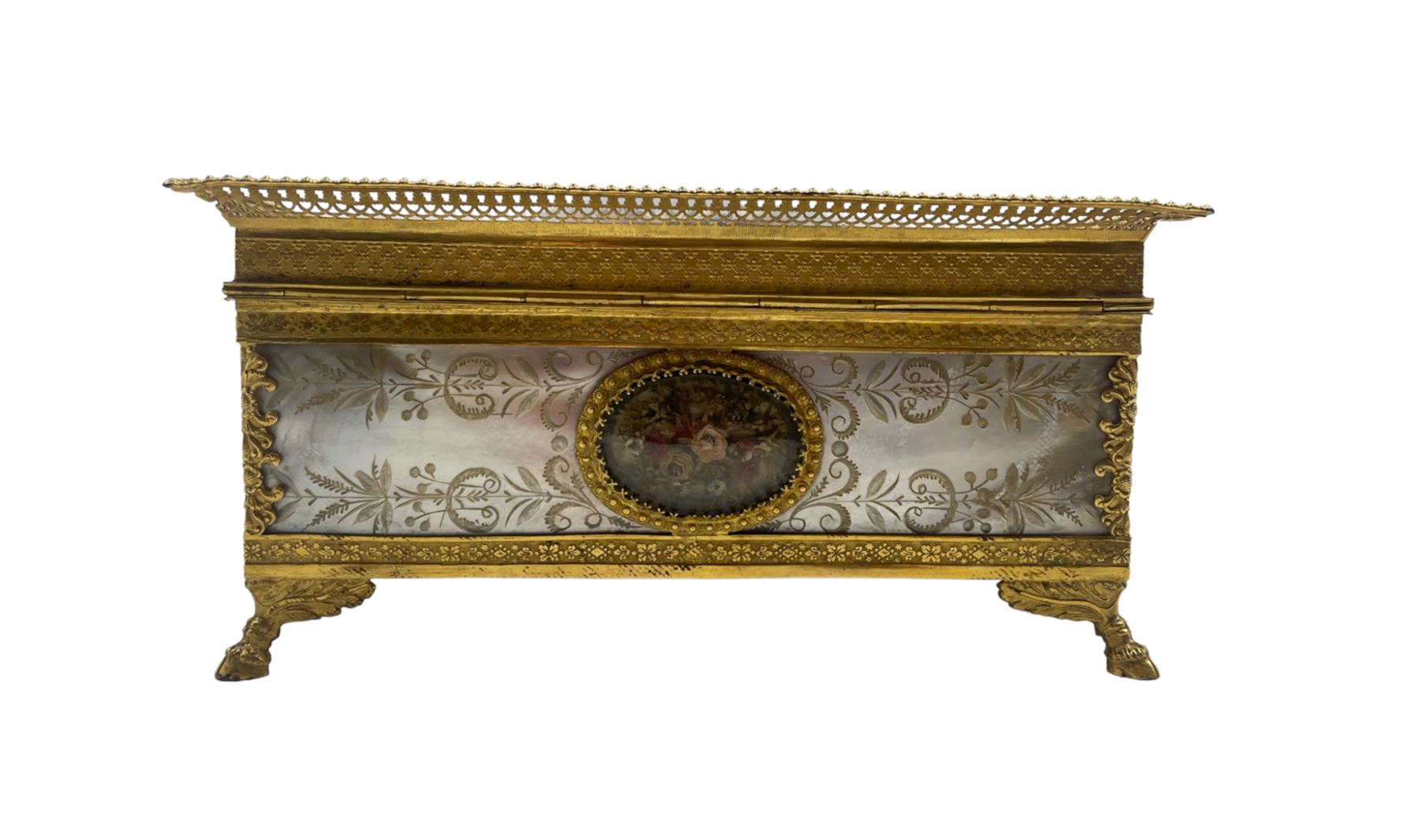 Early 19th century French Palais Royal type ormolu and mother-of-pearl musical sewing etui - Image 17 of 19