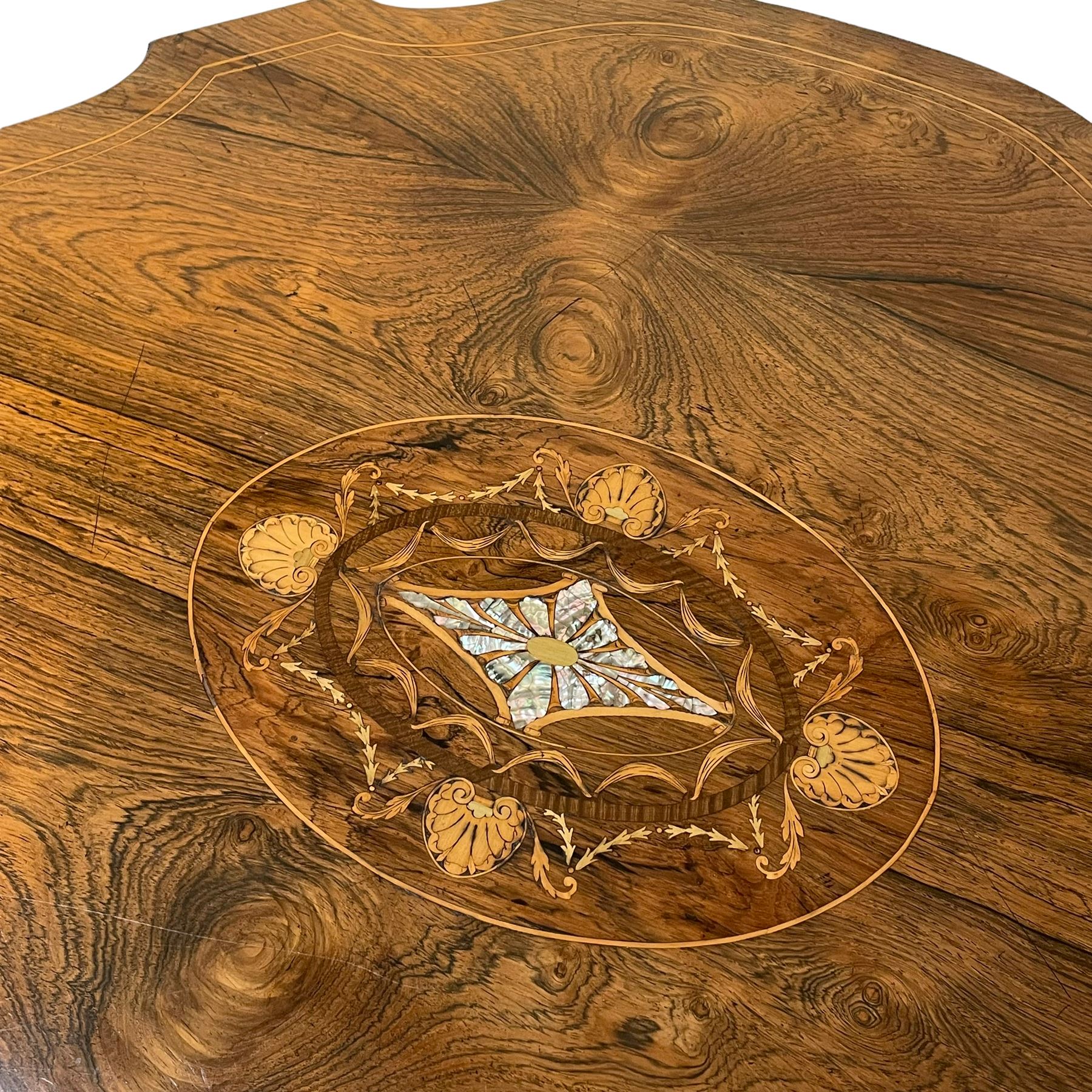 Edwardian rosewood centre table - Image 5 of 10