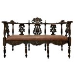 19th century walnut settee