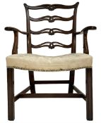 George III mahogany elbow chair