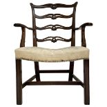 George III mahogany elbow chair